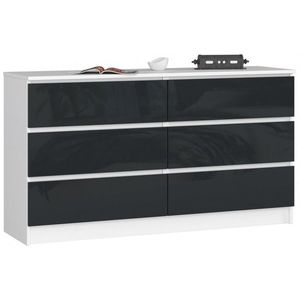 Ak furniture Komoda Rollo K 138, 4 cm bílá/grafitová obraz