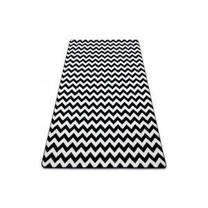 Dywany Lusczow Kusový koberec SKETCH ALEX bílý/ černý - cikcak, velikost 160x220 obraz