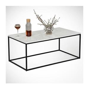 Konferenční stolek MARMO 43x95 cm černá/bílá obraz