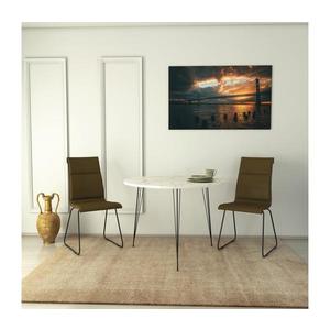 Jídelní stůl SANDALF 75x90 cm bílá/černá obraz
