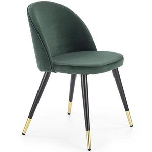 Židle K315 látka velvet/kov tmavě zelená obraz