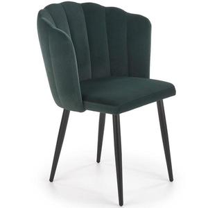 Židle K386 látka velvet/kov tmavě zelená obraz