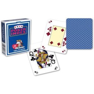 Modiano 93644 Modiano Poker karty, mini, 4 rohy, tmavě modré, sada 12 balíčků obraz