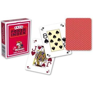 Modiano 93643 Modiano Poker karty, mini, 4 rohy, červené, sada 12 balíčků obraz
