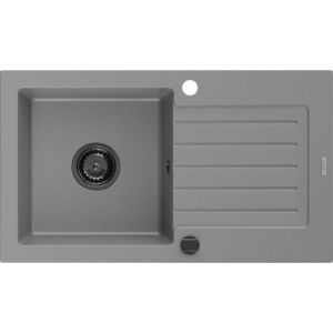 MEXEN/S Pablo granitový dřez 1 s odkapávačem 752 x 436 mm, šedá, + sifon grafit 6510751010-71-B obraz