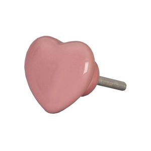 Úchytka růžové keramické srdce - 3.5*4 cm 62320 obraz