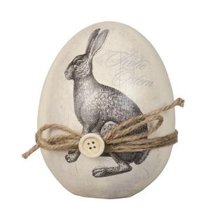 Dekorační vajíčko s motivem zajíce a mašličkou - Ø 12*14 cm 6PR0515 obraz