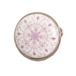 Kulatá keramická knopka s růžovými ornamenty – Ø 3 cm 61879 obraz