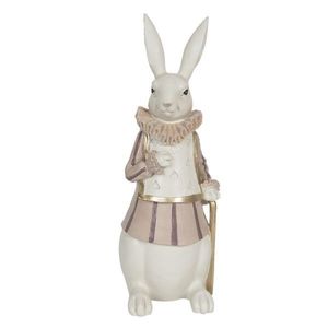Dekorace králíka s límcem a hůlkou - 11*10*27 cm 6PR3152 obraz