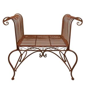 Hnědo-rezavá kovová dekorační zahradní židle - 76*41*71 cm 5Y1030 obraz