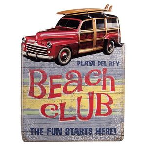 Nástěnná kovová cedule Beach Club - 45*1*60 cm 6Y5084 obraz