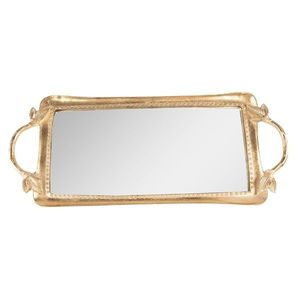 Zlatý dekorativní podnos se zrcadlem - 51*22*3 cm 65133 obraz