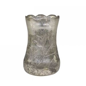 Stříbrná antik skleněná dekorační vázička Gria - Ø 9*14cm 71041612 (71416-12) obraz