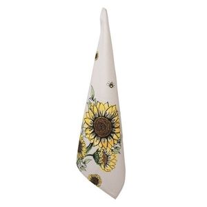 Béžová bavlněná utěrka se slunečnicemi Sunny Sunflowers - 50*70cm SUS42-2 obraz