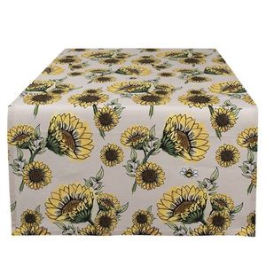 Béžový bavlněný běhoun se slunečnicemi Sunny Sunflowers - 50*140 cm SUS64 obraz