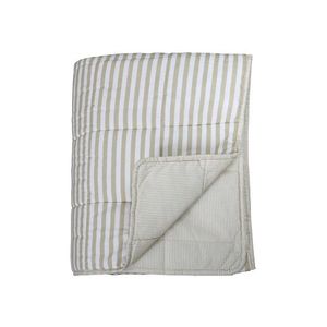 Béžově pruhovaný bavlněný přehoz Quilt Stripes - 130*180 cm 16090504 (16905-04) obraz