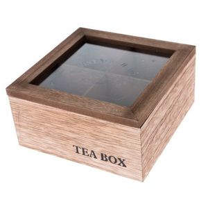 Box na čaj Vintage Home 16x8 cm, dřevěný obraz