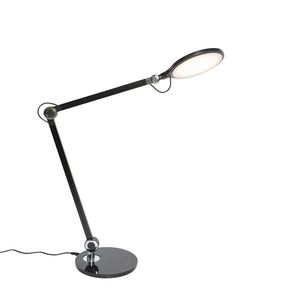 Designová stolní lampa černá včetně LED s dotykovou a indukční nabíječkou - Don obraz