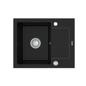 MEXEN Enzo granitový dřez 1-mísa dřez s vypouštěním krátký Board 576x465 mm, černá 6506571005-77 obraz