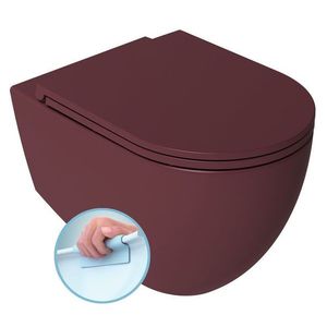 ISVEA INFINITY závěsná WC mísa, Rimless, 36, 5x53cm, maroon red 10NF02001-2R obraz