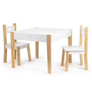 Dětský stolek s 2 židličkami Ecotoys Patrys bílý obraz