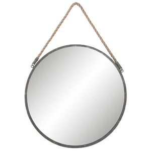 Kulaté kovové zrcadlo na jutovém provazu - Ø 45*1cm 62S136 obraz