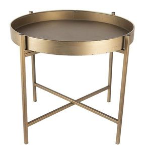 Zlatý kovový kulatý odkládací stolek - Ø 52*40 cm 6Y4298 obraz