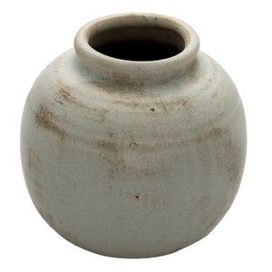 Keramická šedá antik váza s patinou Orabel - Ø 8*8 cm 6CE1327 obraz