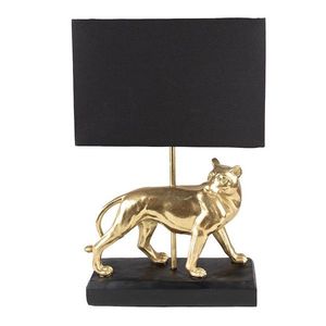 Stolní lampa zlatý Levhart s černým stínidlem - 30*12*47 cm E27/max 1*18W 6LMC0059 obraz
