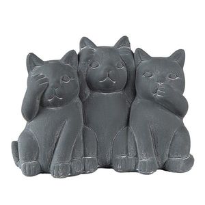 Šedá dekorace socha 3 kočky Cat Grey - 22*10*16 cm 6TE0475 obraz