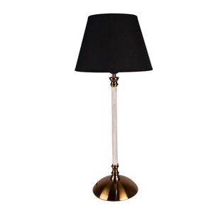 Stolní lampa s bílo-zlatou základnou a černým stínidlem Vileo - Ø 22*53 cm E27/max 1*60W 6LMC0069 obraz