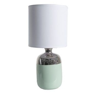 Stolní lampa s keramickou nohou a bílým stínidlem - Ø 15*33 cm E27/max 1*60W 6LMC0071 obraz