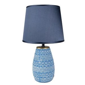 Modrá stolní lampa s keramickou základnou Etnie - Ø 20*35 cm E27/max 1*60W 6LMC0072 obraz
