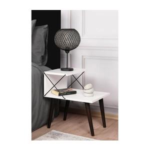 Noční stolek CROSS 55x50 cm bílá obraz
