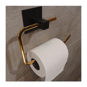 Kovový držák toaletního papíru 8x16 cm černá/zlatá obraz