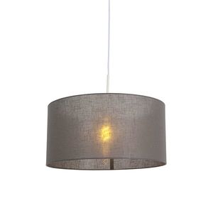 Venkovská závěsná lampa bílá se šedým odstínem 50 cm - Combi 1 obraz