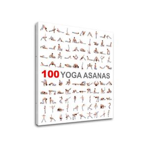 Motivační obraz na zeď 100 Yoga asanas (obrazy s textem) obraz