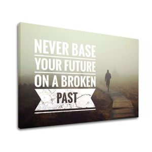 Motivační obraz na zeď Never base your future_001 (obrazy s textem) obraz