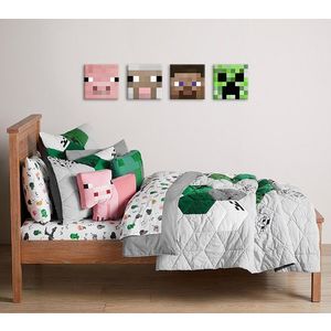 Minecraft obraz - Nejlepší postavičky na plátně - Steve, Creeper, Sheep, Pig (Pro děti Minecraft obrazy) obraz