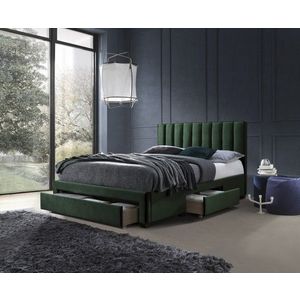 HALMAR Čalouněná postel Lado 160x200 cm tmavě zelená obraz
