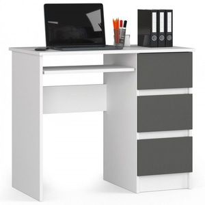 Ak furniture Psací stůl A-6 90 cm pravý bílý/šedý obraz