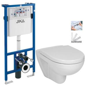předstěnový instalační systém bez tlačítka + WC JIKA LYRA PLUS + SEDÁTKO DURAPLAST SLOWCLOSE H895652 X LY5 obraz