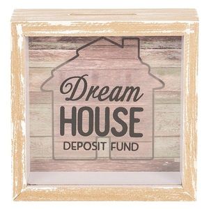 Dřevěná pokladnička Dream House - 15*5*15 cm 6H1780 obraz