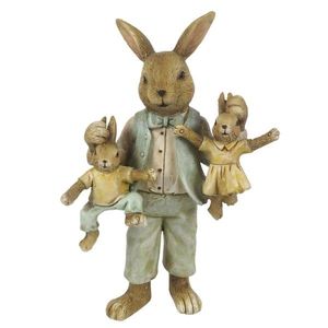 Velikonoční dekorace králičího tatínka s králíčky - 11*7*19 cm 6PR3273 obraz