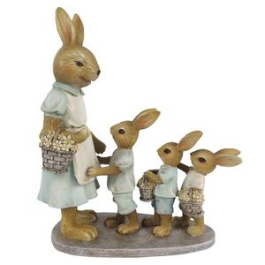 Velikonoční dekorace králičí rodiny - 17*7*19 cm 6PR3285 obraz