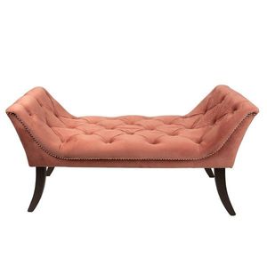 Růžová sametová pohovka / lavice s opěrkami Lounge Sofa - 117*45*63 cm 50553P obraz