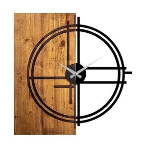 Nástěnné hodiny 58x56 cm 1xAA dřevo/kov obraz