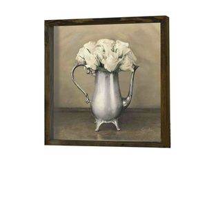 Wallity Nástěnný obraz Rose 34x34 cm béžová/bílá obraz