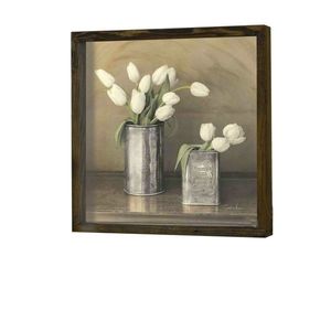 Wallity Nástěnný obraz Tulip 34x34 cm béžová/bílá obraz