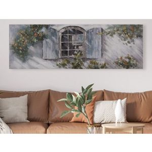 Ručně malovaný obraz Okenice 150x50 cm, výrazná struktura obraz